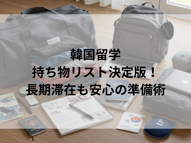 韓国留学 持ち物リスト決定版！長期滞在も安心の準備術